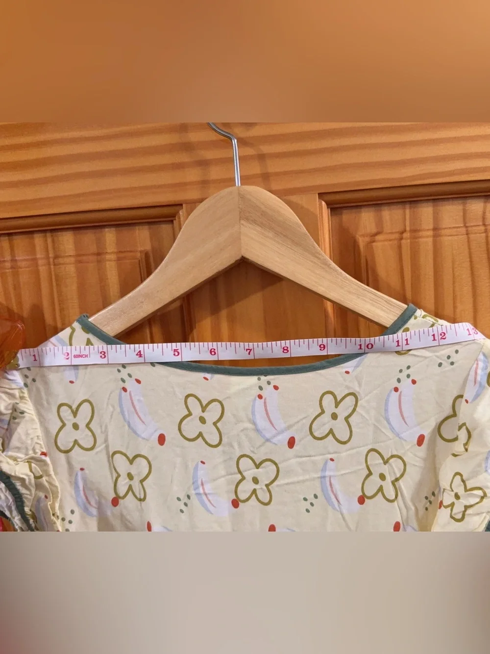 Girls Cream Floral Tiered Nightgown with Ruffle Sleeves